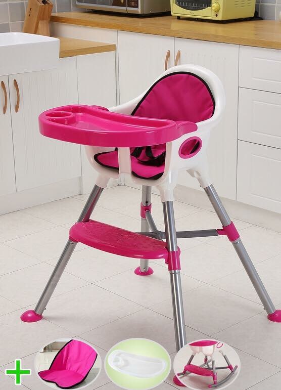 เก้าอี้รับประทานอาหารทรงสูงปรับระดับได้ 3-in-1 Adjustable High Chair for Children