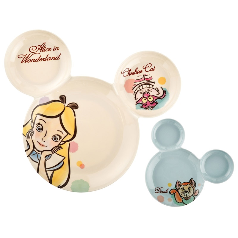 ชุดจานรับประทานอาหารสุดน่ารัก Disney Mealtime Magic - Hi! 2 Piece Icon Plate Set (Alice in Wonderland)