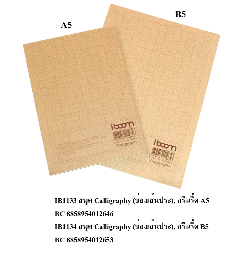 สมุดคัดจีน ช่องเส้นประ