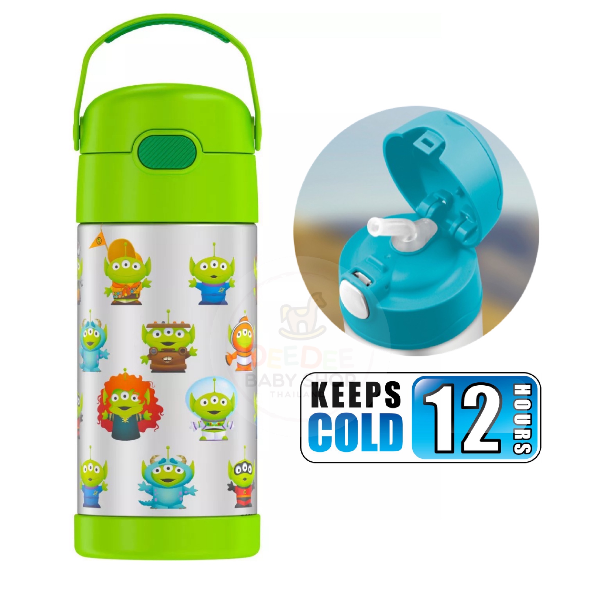 กระติกน้ำสเตนเลสรักษาอุณหภูมิ Thermos Disney Toy Story 4 FUNtainer Vacuum Insulated Stainless Steel Bottle 12OZ with Bali Handle