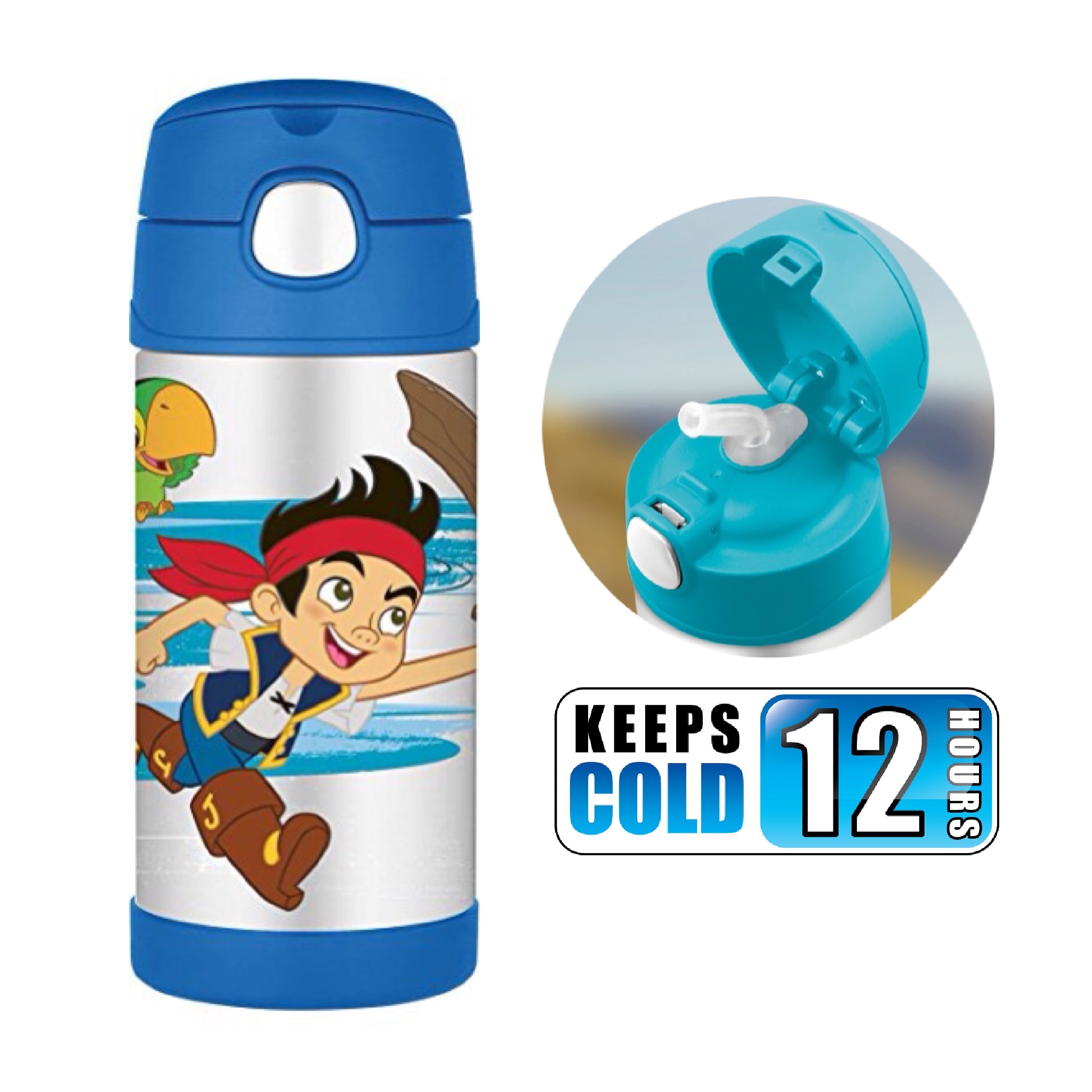 กระติกน้ำสเตนเลสรักษาอุณหภูมิ Thermos FUNtainer Vacuum Insulated Stainless Steel Bottle 12OZ (Captain Jake and the Neverland Pirates)