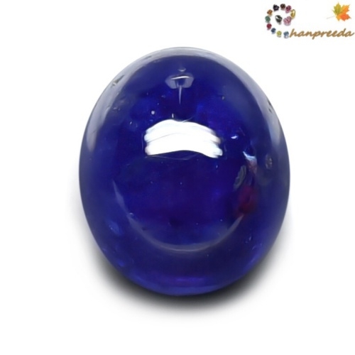 Blue Sapphire พลอยรูปไข่หลังเบี้ย Oval Cabochon หนัก 5.48 กะรัต สีน้ำเงินเข้ม สีสวย ไม่ติดดำ ความสะอาดมีตำหนิภายในเม็ด ผิวเรียบเนียน