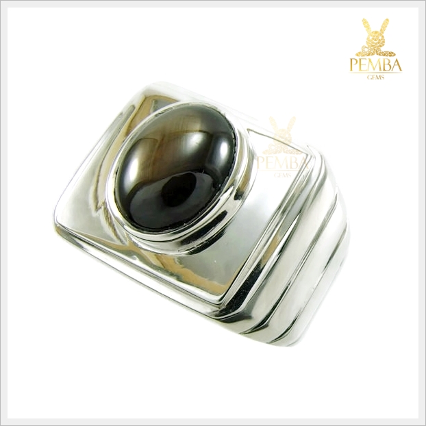 แหวน BlackStar Sapphire เงินแท้925 ชุบทองคำขาว ขาสวยดูดีมีสไตล์