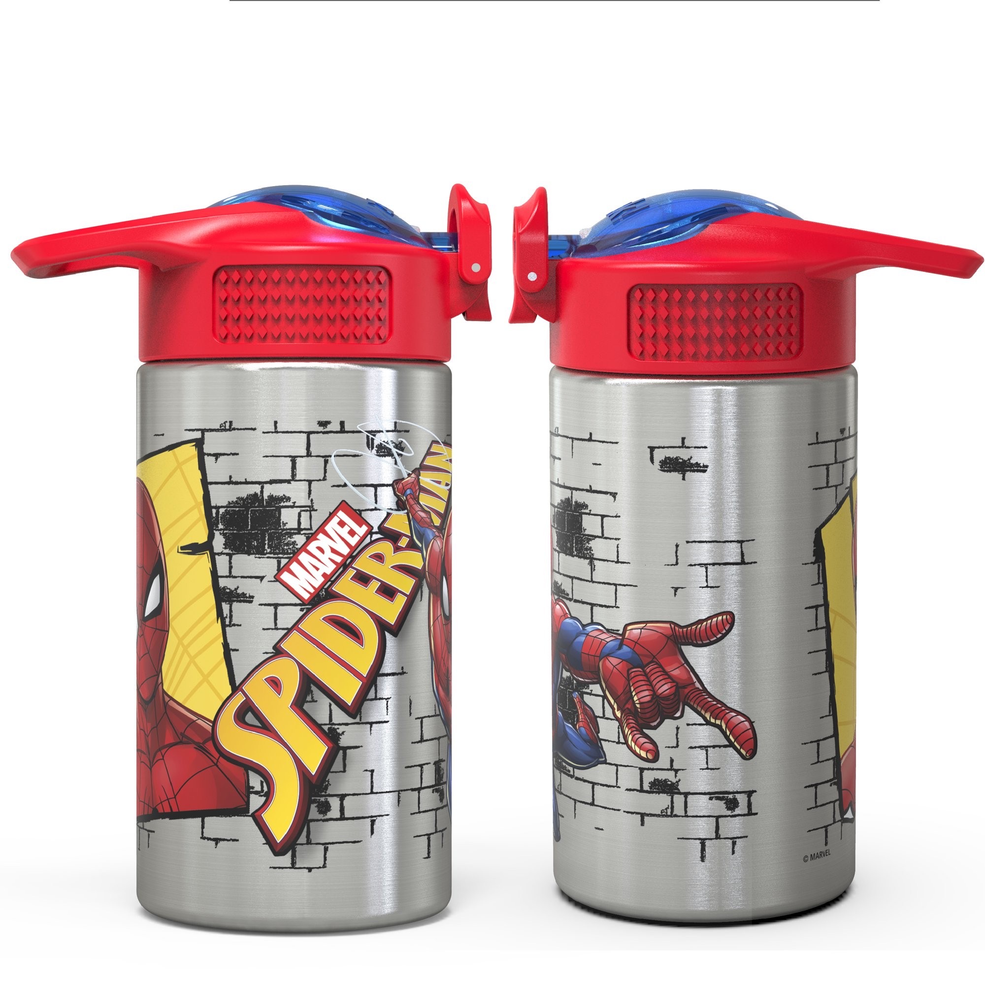 กระติกน้ำสเตนเลสพร้อมหลอดดื่ม Zak! Spider-Man 16 Oz. Stainless Steel Water Bottle (Classic)