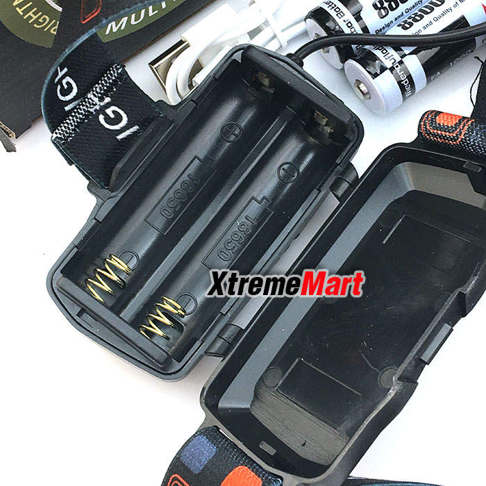 ชุดเซตไฟฉายคาดหัวซูม Ultrafire FA-F38-P50 LED แสงสีขาว สว่างมาก พร้อมแบตเตอรี่และสายชาร์จ USB