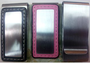 คลิปหนีบเงิน, คลิปหนีบธนบัตร, Money Clip แบบหนังผสมโลหะ