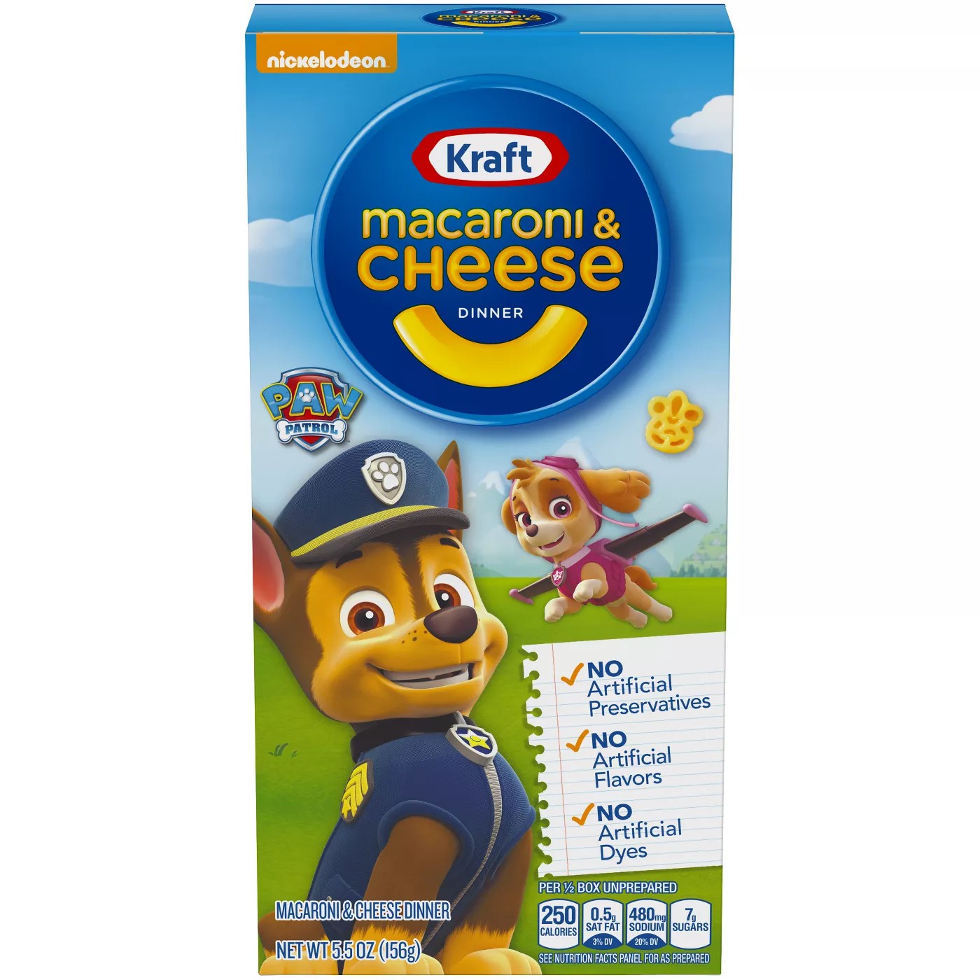 มะกะโรนีชีสสำหรับเด็ก Kraft Paw Patrol Chase Macaroni & Cheese Dinner Box