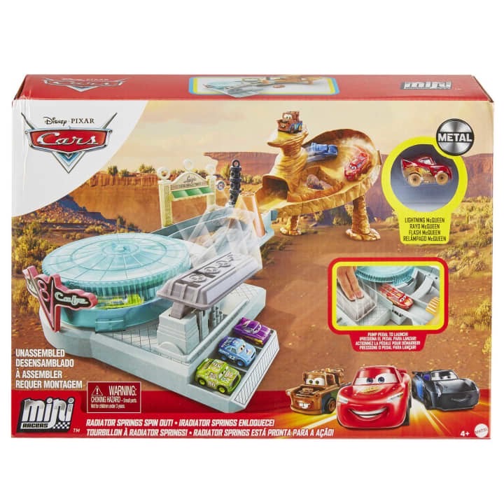 ชุดรถแข่งและรางของเล่น MATTEL Mini Racers Disney Cars Radiator Springs Spin Out!