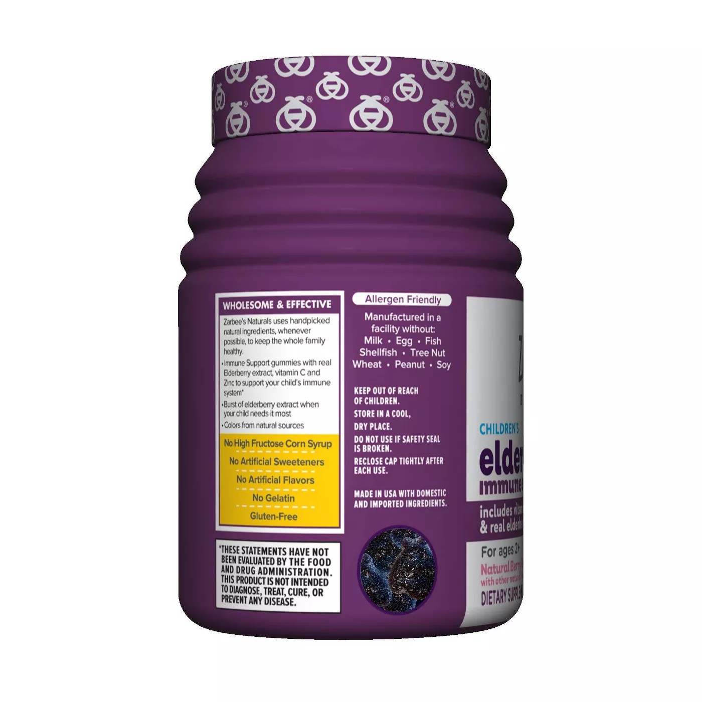 วิตามินเสริมสร้างภูมิคุ้มกันแบบกัมมี่สำหรับเด็ก Zarbee's Naturals Children's Elderberry Immune Support Gummies