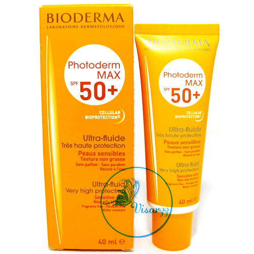 Bioderma Photoderm Max SPF50+ Aquafluid Very High Protection 40 mL ปกป้องผิวจากแสงแดดสําหรับผิวที่มีฝ้ากระและผิวที่โดนแดดจัดได้อย่างเต็มประสิทธิภาพ