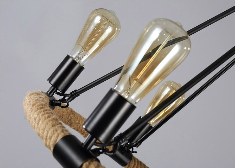 โคมไฟแขวนเพดาน เชือกทรงกลม 2 ชั้น 14 ดวง [DD1020]