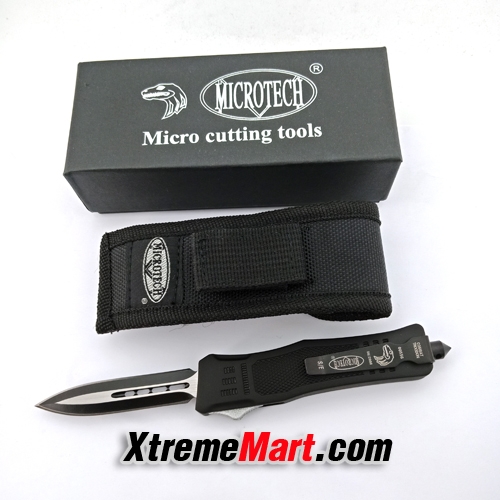 มีดสปริงตรงขนาดเล็ก คม 2 ด้าน Microtech Combat Troodon 556 S/E Automatic OTF D/A Camping Knife
