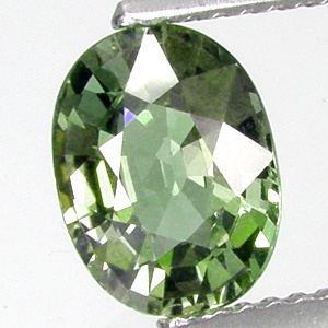 พลอยมรกต Green Sapphire รูปไข่ 2.36 กะรัต ขนาด 6.7x8.9x4.4 มิล สีเขียวปานกลาง เนื้อสะอาด 98% มองตาเปล่าสะอาด ไม่มีตำหนิ รูปร่างสวย ไฟดี จากแทนซาเนีย
