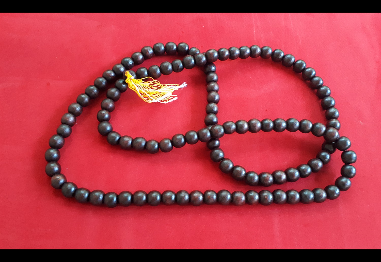 ประคำ สร้อยคอ ไม้ เม็ดใหญ่ 108เม็ด สีน้ำตาลเข้ม (ขายปลีก ขายส่ง)