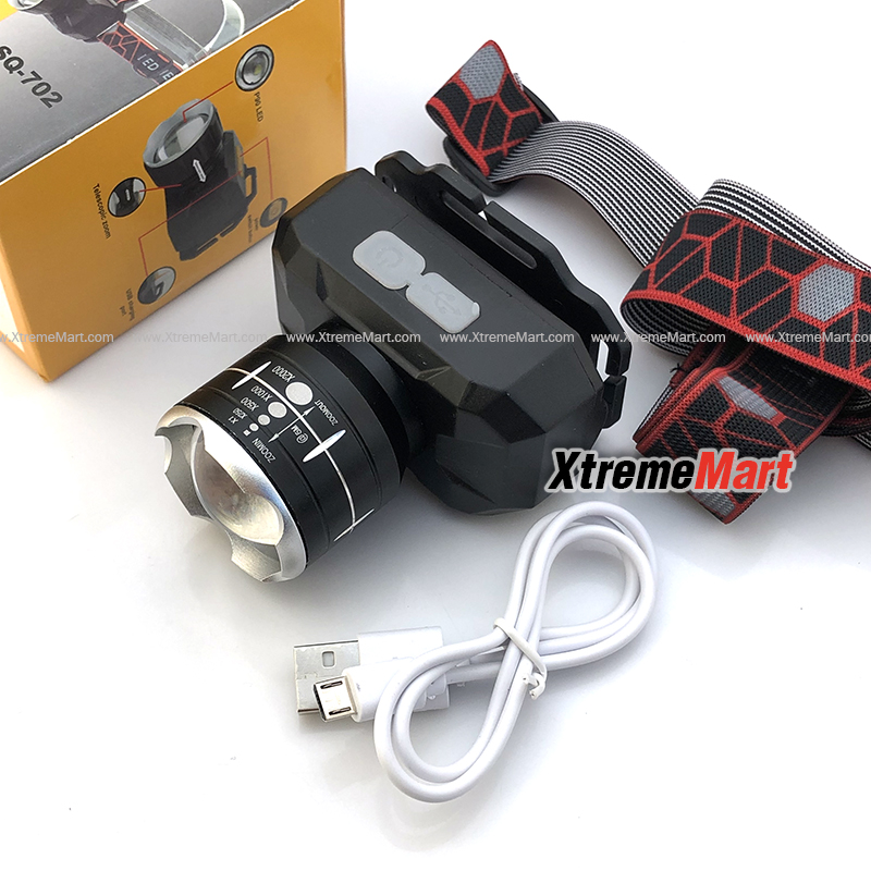 ไฟฉายคาดหัว SQ-703 หลอด LED P50 USB Rechargeable Mini Headlight