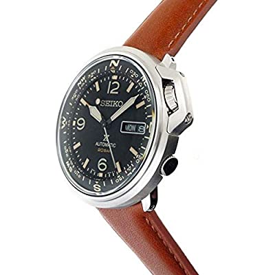 Karnvera Shop นาฬิกาข้อมือผู้ชาย SEIKO Prospex Automatic Series Compass Brown Leather Sports Watch SRPD31K1