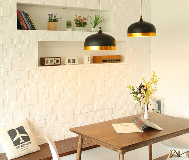 โคมไฟแขวนเพดานหัวเดี่ยว สีดำทอง กว้าง 33cm สไตล์ Nordic [GH-D16018-A]