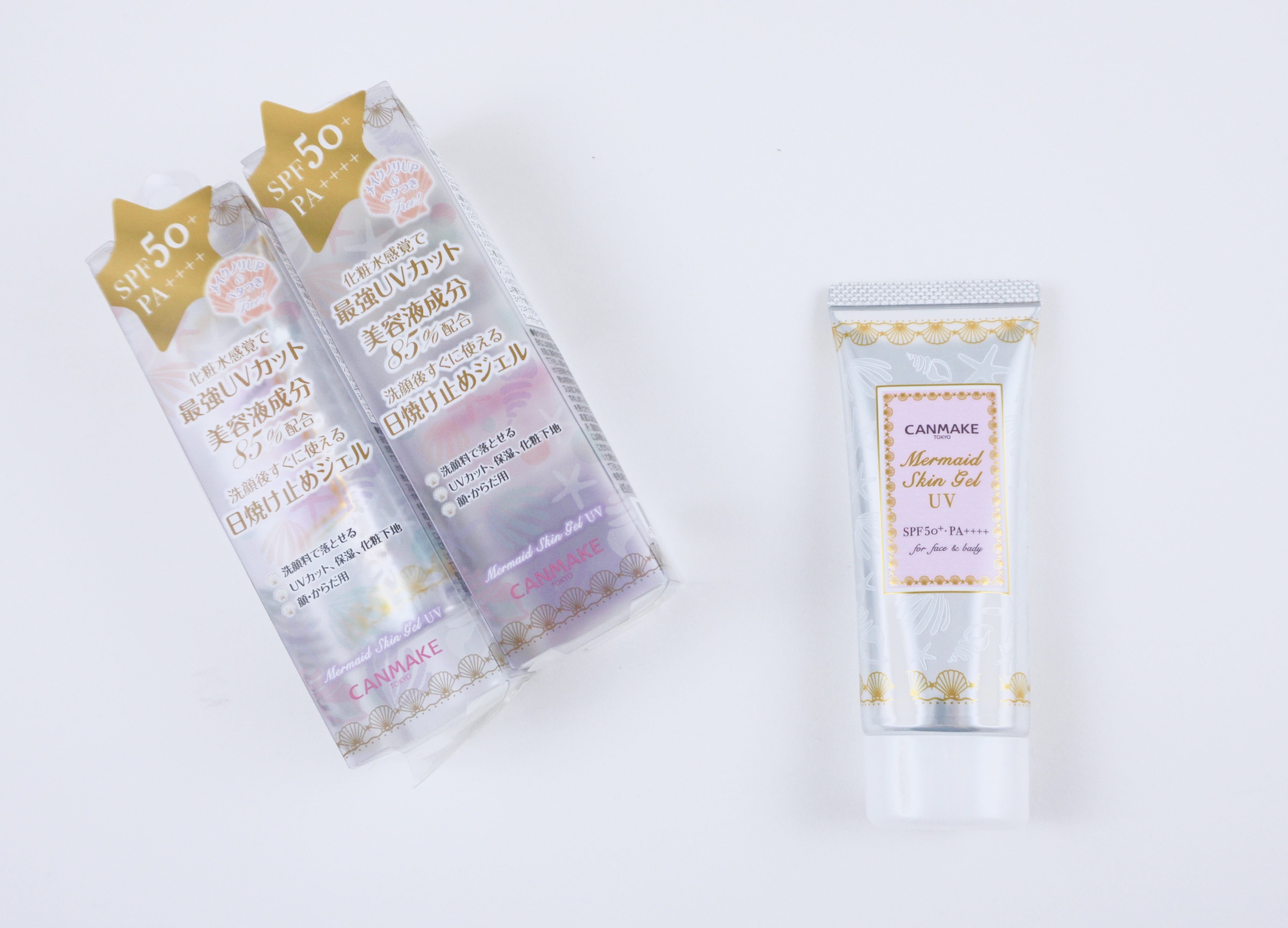 (#01 Transparent) Canmake Mermaid Skin Gel UV SPF50+ PA++++ 40g กันแดดไพรเมอร์เนื้อเจล ช่วยปลุกผิวให้เริงร่า ชุ่มฉ่ำ เบาสบาย