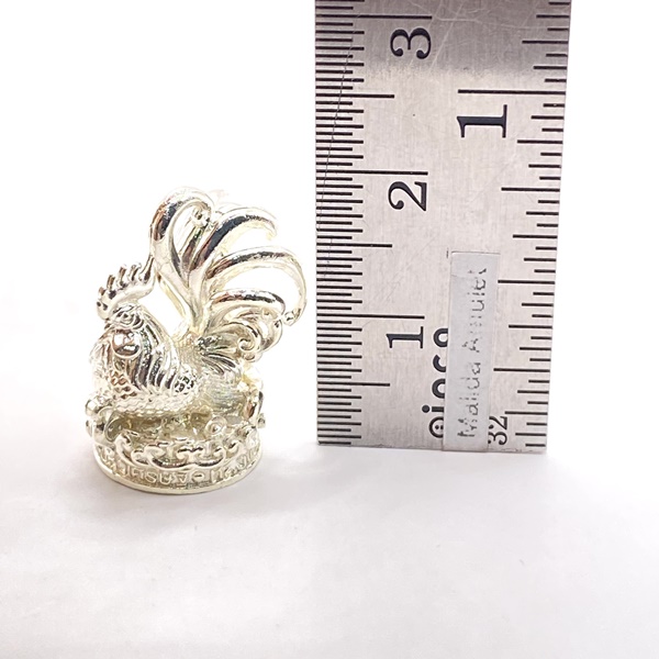 ไก่ฟ้าพญาเลี้ยง ไก่ฟ้ามหาเศรษฐี (เนื้อสัมฤทธิ์ชุบเงินจิวเวลรี่) หลวงตาน้อย สำนักสงฆ์ป่าปวงตึก หลวงปู่ศิลา (หลวงปู่มหาศิลา)