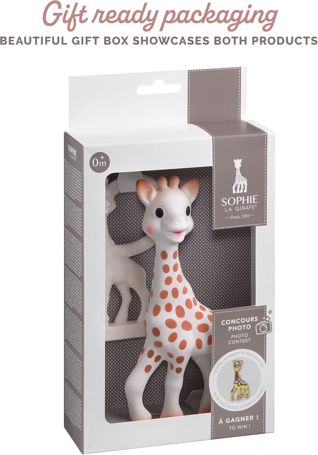 ยางกัดยีราฟโซฟีพร้อมของเล่นปลอดสารพิษ Vulli Sophie la Girafe Competition Set with Vanilla Teething Ring