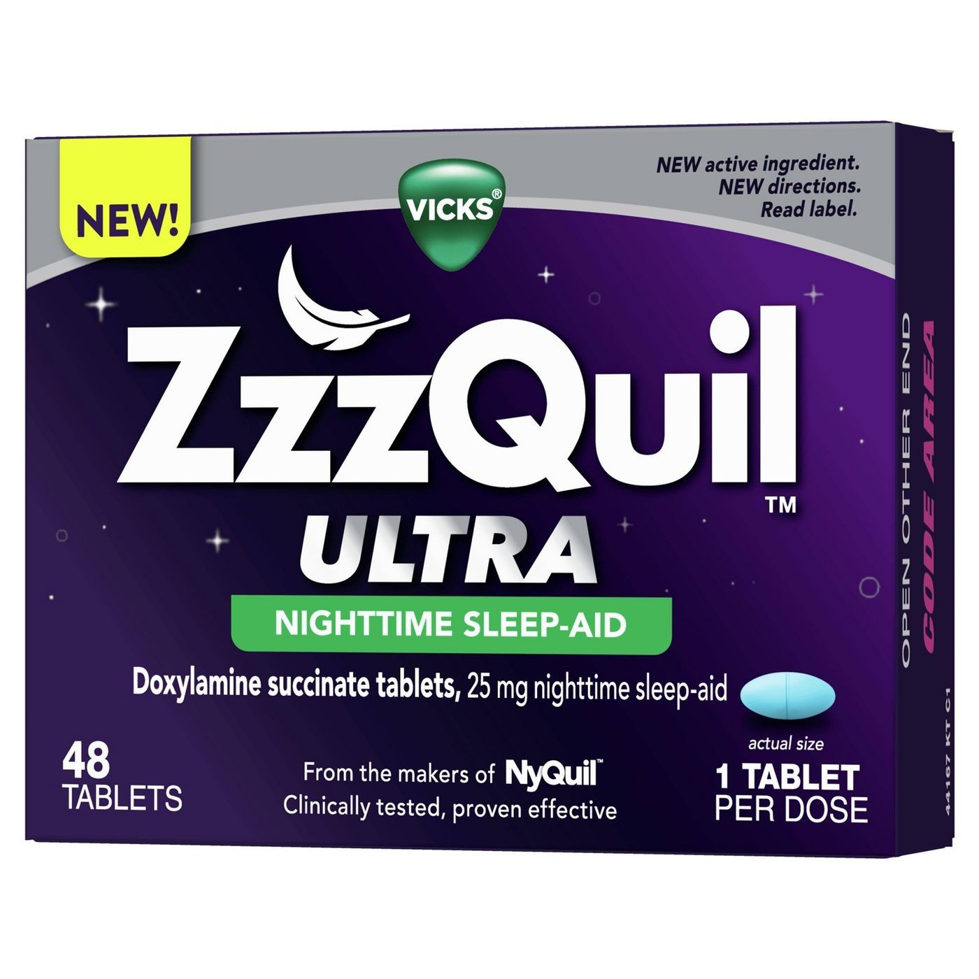 วิตามินเสริมการนอนหลับสูตรเข้มข้น Vicks ZzzQuil Ultra Nighttime Sleep-Aid (48 Tablets)