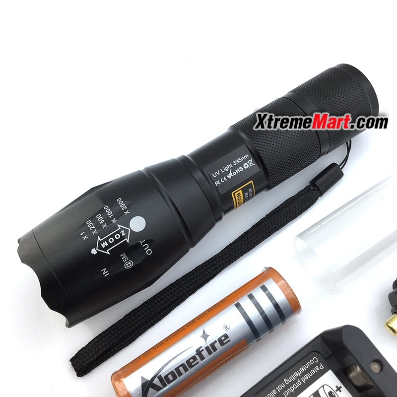 ชุดเซตไฟฉายซูม HAIXNFIRE / AloneFire แสง UV สีม่วง LED 395nm สำหรับตรวจสอบธนบัตรปลอม