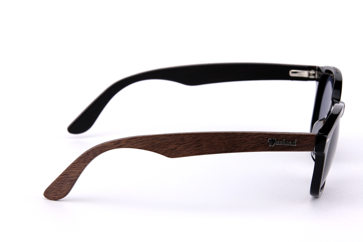 แว่นกันแดดขาไม้ Weekend Duet Collection Tokyo Black (Dark)