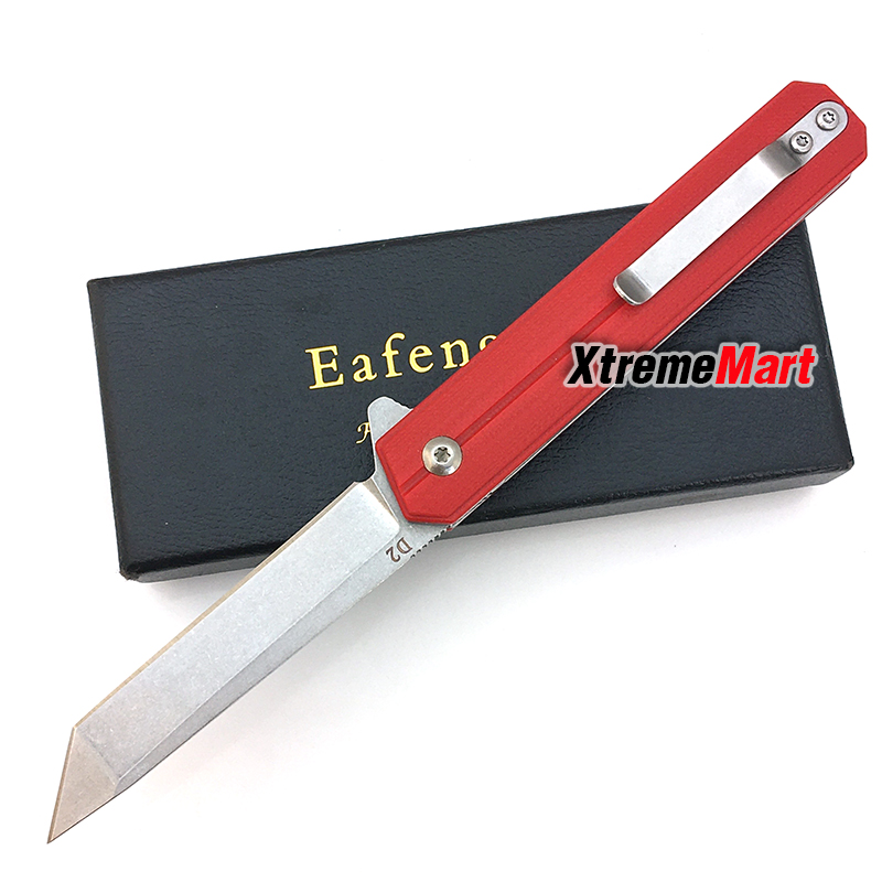 มีดพับ Eafengrow EF65 ด้ามแดง 58-60HRC D2 Blade G10 Handle Folding knife Survival Camping tool tactical edc outdoor