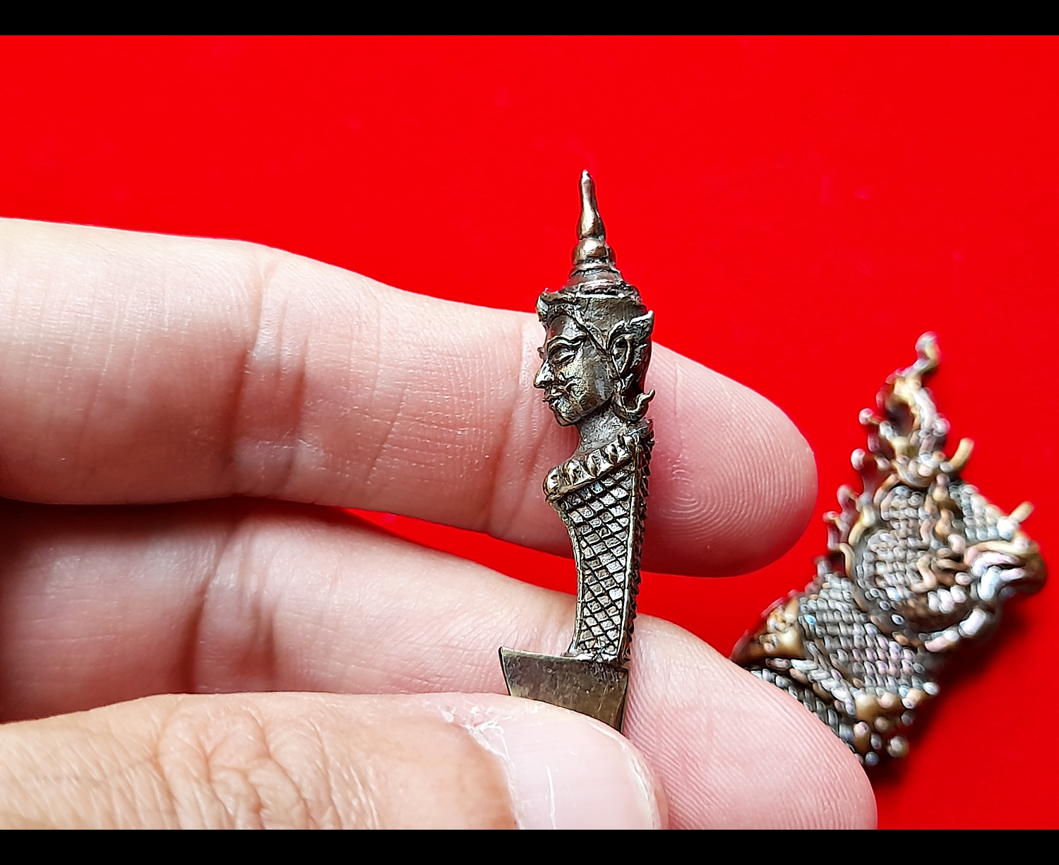 มีดหมอท้าววิรูปักษ์ (ท้าววิรูปักษ์ เทวดาผู้เป็นใหญปกครองพญานาค) หล่อนำฤกษ์ เนื้อสัตตะโลหะ (พิเศษ(เฉพาะหล่อนำฤกษ์)) ปี2564 #รับประกันแท้ - หลวงพ่อหนุน วัดพุทธโมกข์