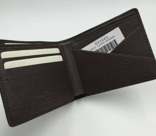 พร้อมส่ง กระเป๋าสตางค์ lv damier multiple wallet ชาย ใบสั้น สีน้ำตาล