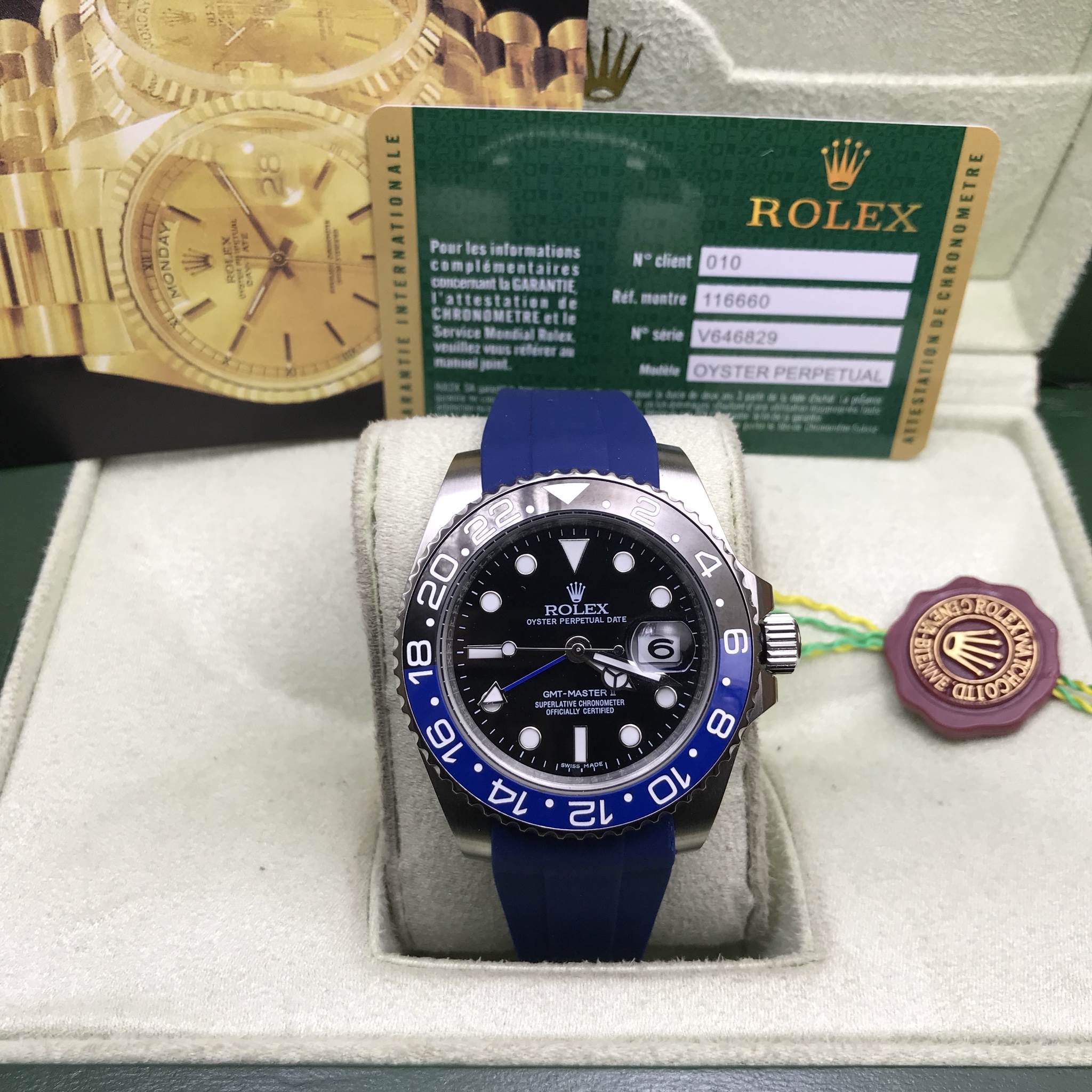 นาฬิกา Rolex รุ่น GMT Master II สายซิลิโคน งาน Mirror Swiss