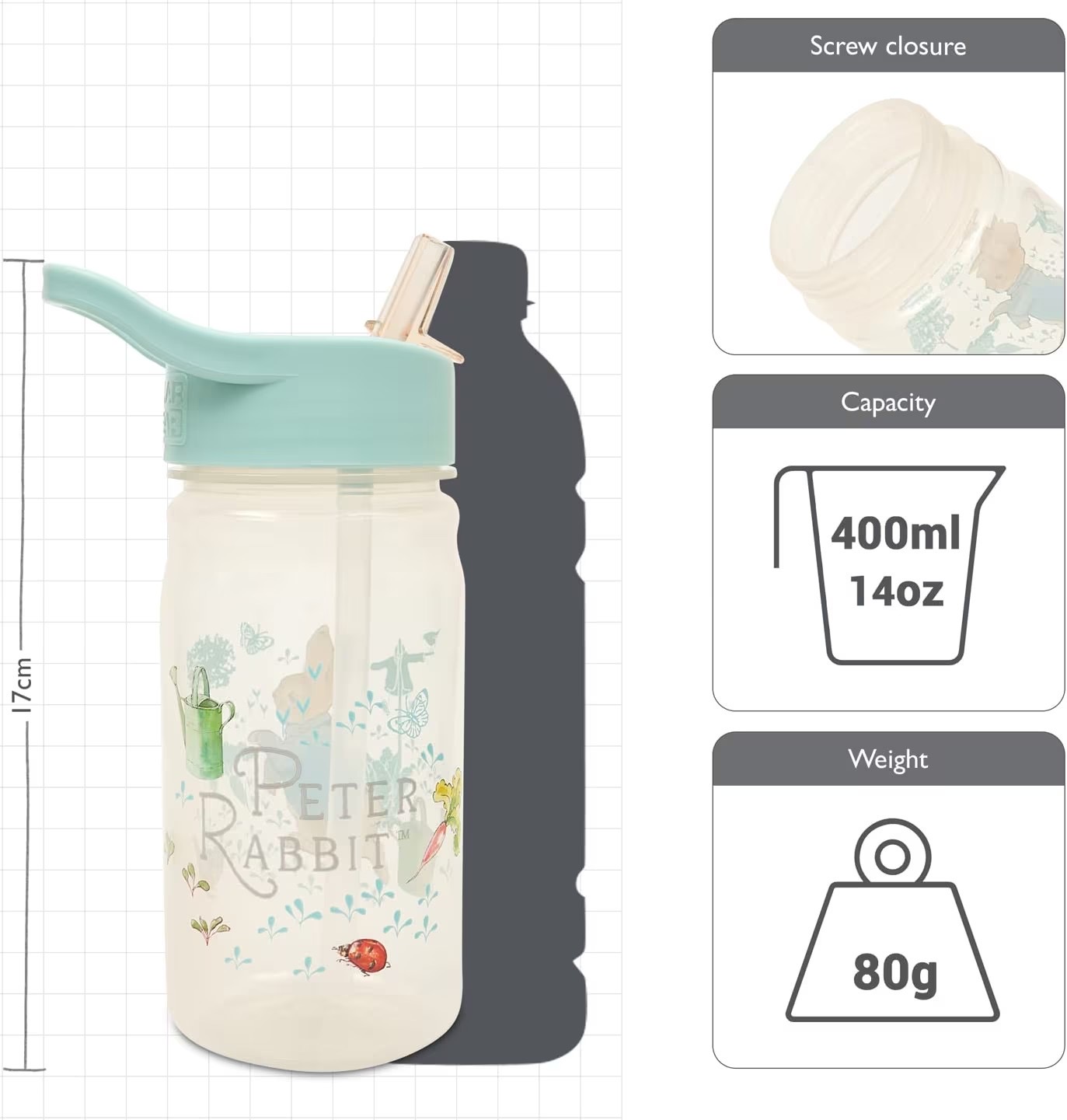 กระติกน้ำแบบหลอดดื่มสำหรับเด็ก Polar Gear Peter Rabbit Nostalgia Sport Bottle 400ml