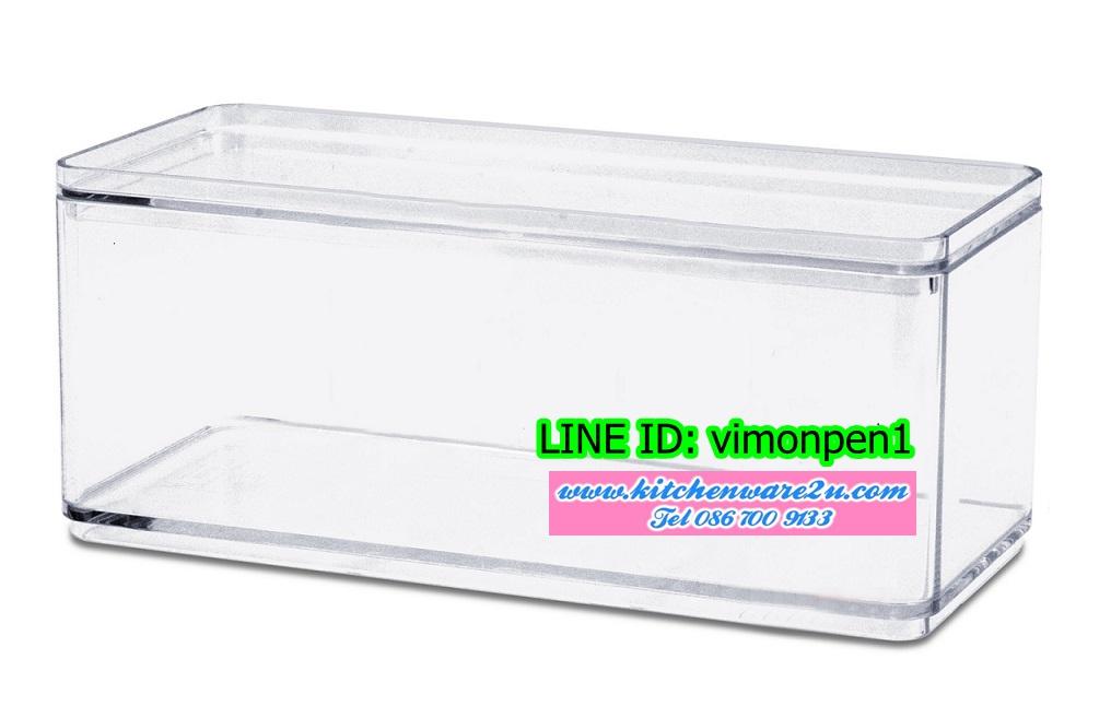 P06584 กล่องเหลี่ยมใส ดีไซน์ใหม่ ( 9 x 21 x 8.8 cm) No.BB01031 (ราคาส่งต่อ 1 โหล: 12 ใบ:เฉลี่ย 110 บ/ใบ)
