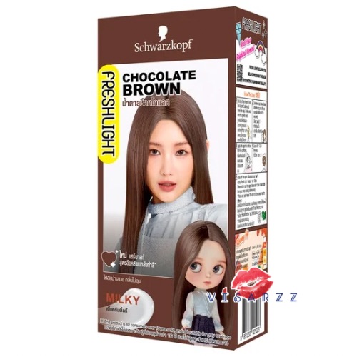 ( Chocolate Brown ) Schwarzkopf Freshlight Milky Color สีน้ำตาลช็อกโกเเลต สวารอฟสกี้ ยาย้อมสีผม ยาเปลี่ยนสีผม สีน้ำตาลช็อกโกเเลต