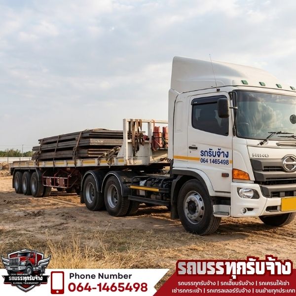 งานรถเฮี๊ยบยกเครื่องจักรหน้าโรงงาน