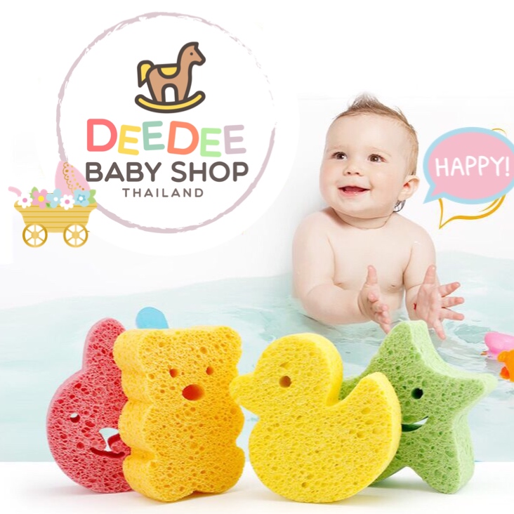 ฟองน้ำนุ่มละมุนจากเยื่อพืชธรรมชาติ Baby's Deluxe Bath Sponge (Duck)