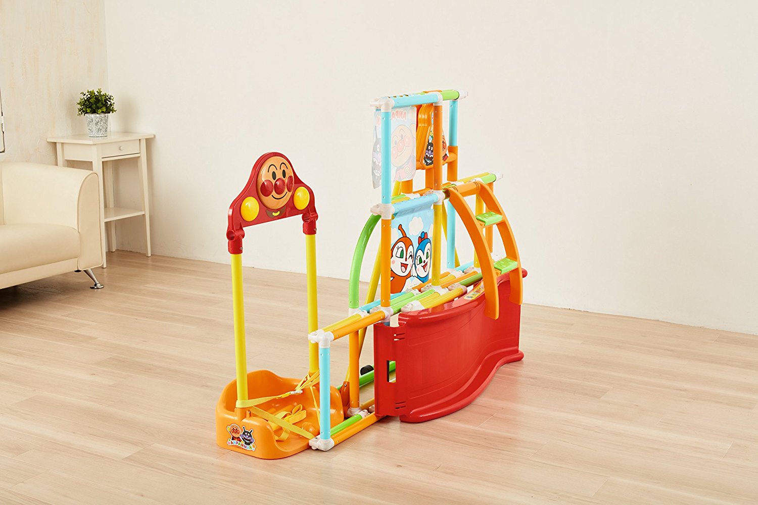 ชุดกิจกรรมปีนป่ายพร้อมชิงช้าแบบพับได้ Anpanman Easy Foldable Swing Park Jungle Gym DX