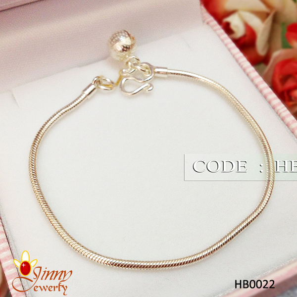 สร้อยข้อมือเงินแท้ 92.5% สำหรับเด็ก ลายกระดูกงู Snake