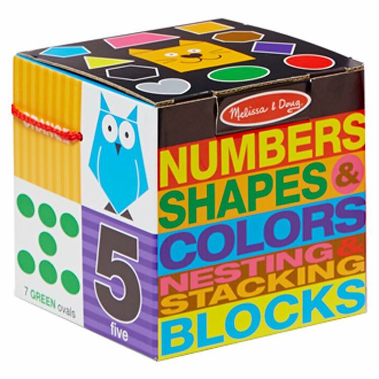 ชุดกล่องกิจกรรมเรียงตั้งสุดน่ารัก Melissa & Doug Nesting & Stacking Blocks (Number, Shapes & Colors)