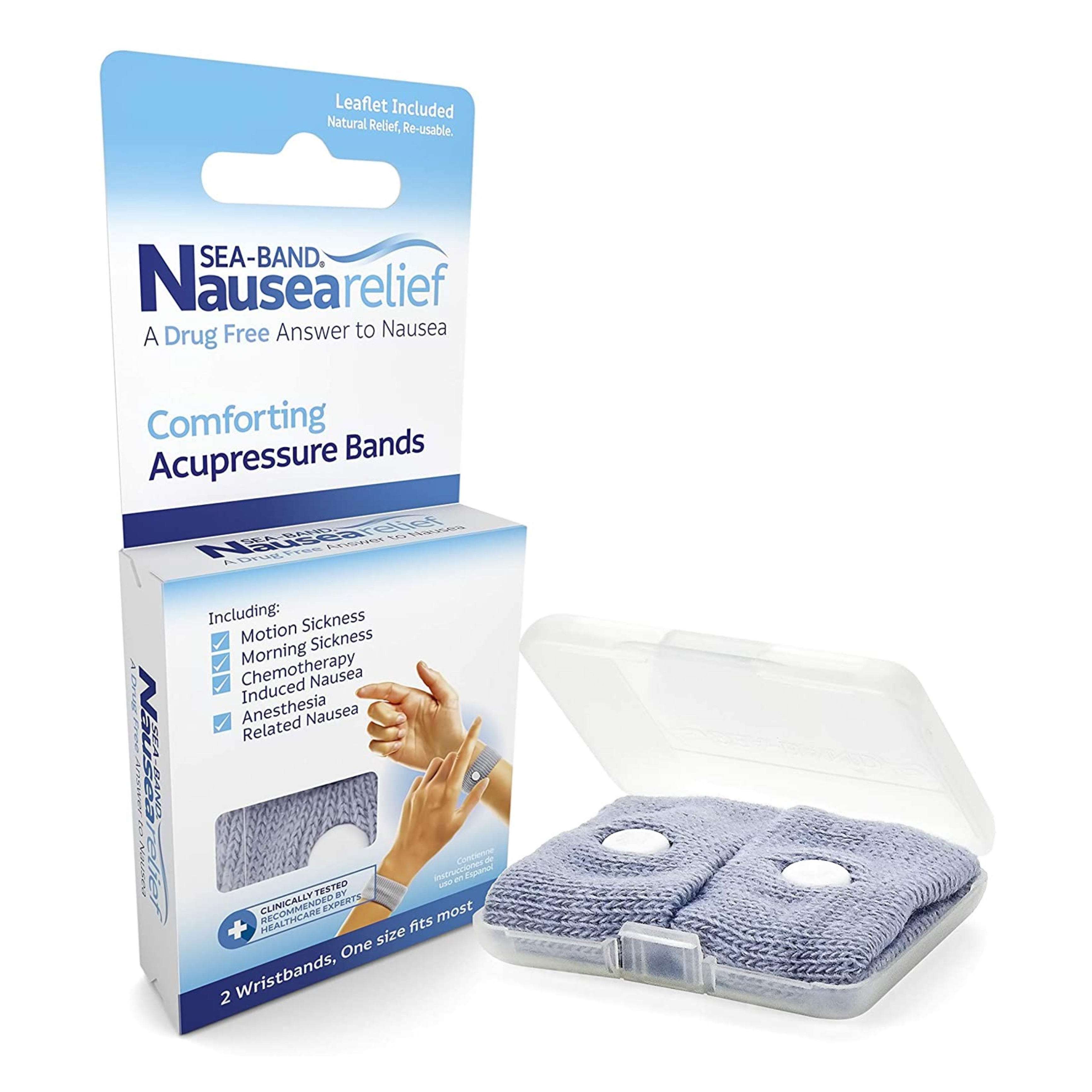 สายรัดข้อมือบรรเทาอาการคลื่นไส้อาเจียน SEA-BAND Nausea Relief Comforting Acupressure Bands