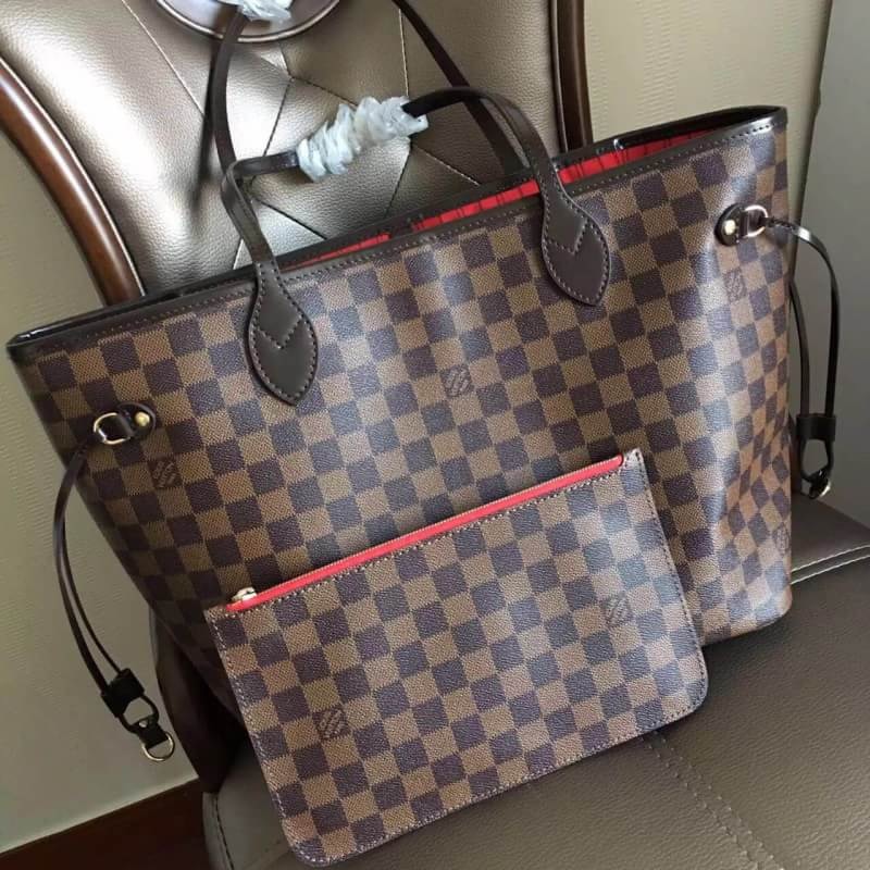 กระเป๋า l neverfull mm damier ebene สีน้ำตาล
