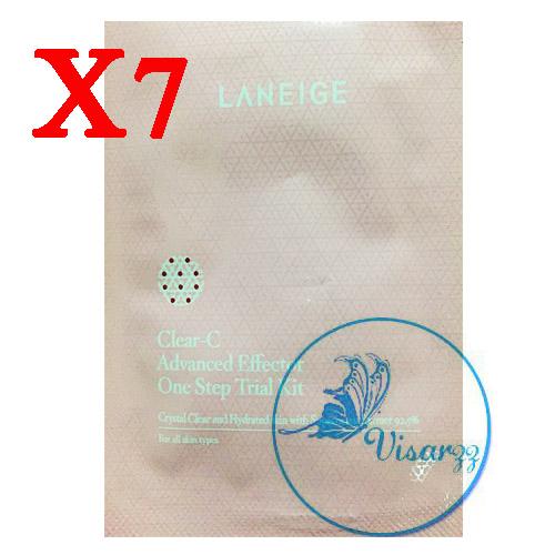 Laneige Clear C Advanced Effector One Step Trial Kit 5ml ชุด7ซองสุดคุ้ม วิตซีชนิดน้ำ เอสเซ้นต์ในสำลี บำรุงผิวฟื้นฟูเร่งด่วน ใน 7 วัน