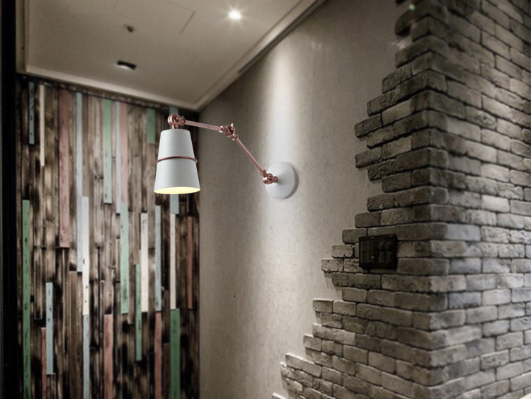 โคมไฟติดผนังภายในแขนปรับได้ 2 Step โป๊ะโคมทรงแก้วน้ำ สไตล์อเมริกันโมเดิร์น [DM8002-1B]