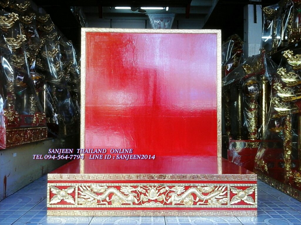 ฐานวางตี่จู้เอี๊ยะแบบมีกำแพง (แบบตัวแอล) ปิดทองคำเปลวเต็ม