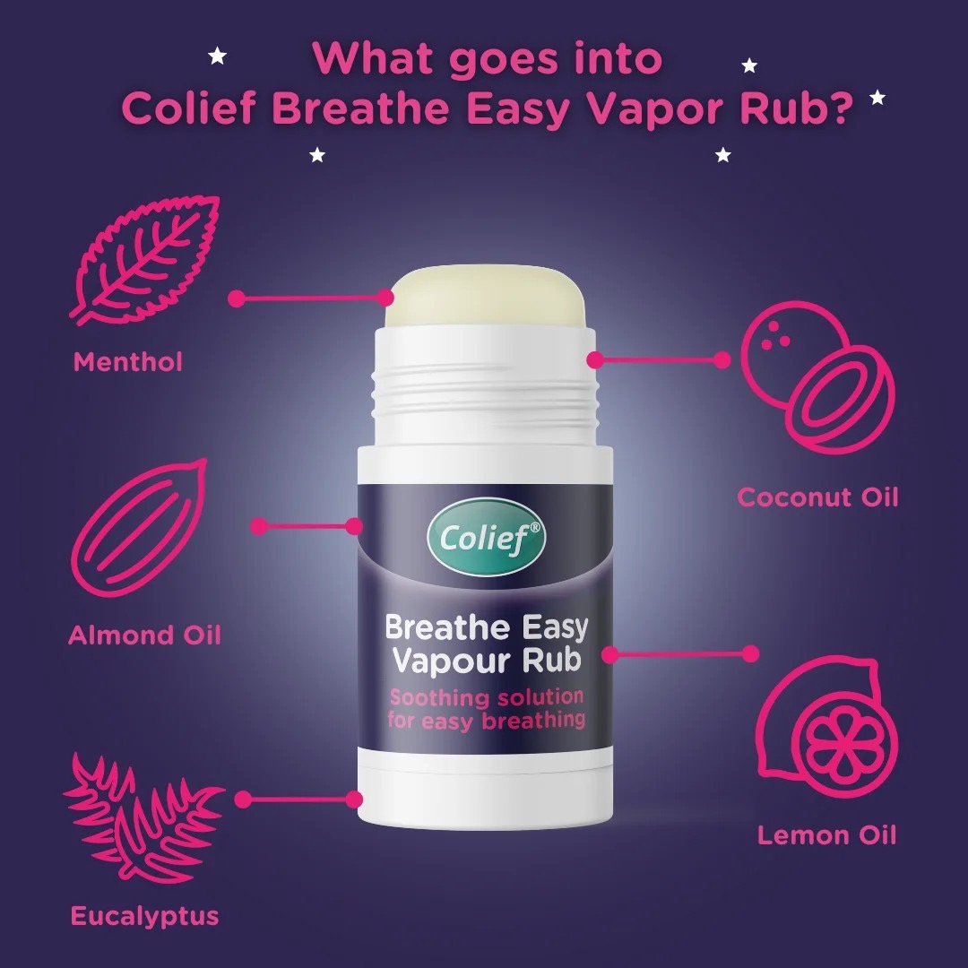 บาล์มบรรเทาอาการคัดจมูกสำหรับเด็ก Colief Breathe Easy Vapour Rub