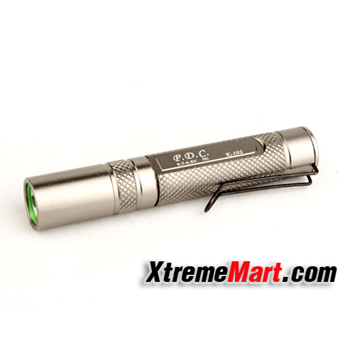 ไฟฉาย AKORAY K-102 Mini Cree XR-E Q5 150LM 3-Mode White Light Flashlight - Silver (1 x AAA)