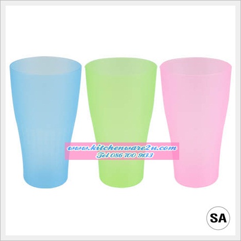 P06561 ถ้วยน้ำพลาสติก ปากบวม เกรดห้าง 2002 (8 x 8 x 14.5 cm)(ราคาส่งต่อ 1 กุรุส: 12 โหล : 144 ใบ)
