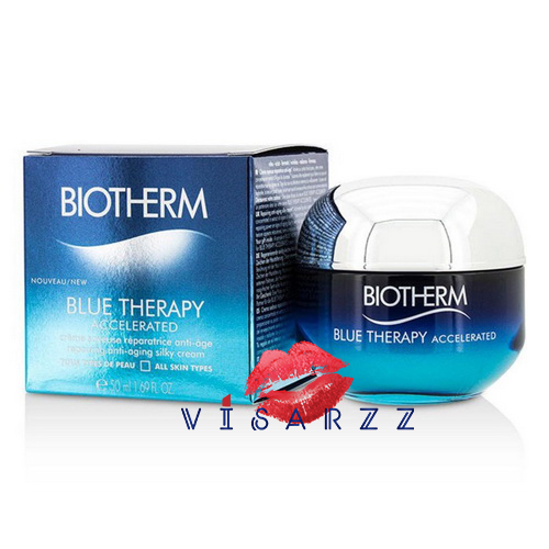 Biotherm Blue Therapy Accelerated Cream 50 mL บำรุงความกระชับ พร้อมลดเลือนริ้วรอย จุดด่างดำ และมอบความชุ่มชื่น ด้วยส่วนผสมของสาหร่ายแห่งความเยาว์วัย พร้อมเนื้อสัมผัสแบบ silky cream นุ่มลื่นดุจแพรไหม แต่ซึมซาบได้ดี ให้ความรู้สึกสบายผิว