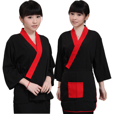 G6206014 ชุดซูชิกิโมโนสไตร์ญี่ปุ่นเสริฟ สำหรับห้องอาหารญี่ปุ่นเกาหลีจีน เสื้อเชฟ พ่อครัว บริกร SKU-01336 สีภาพ L-2XL