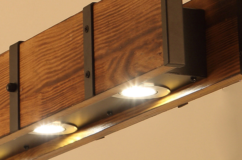 โคมไฟแขวนเพดานไม้เนื้อแข็งทรงแผ่นไม้เรือเก่าสไตล์ industrial [DD008]